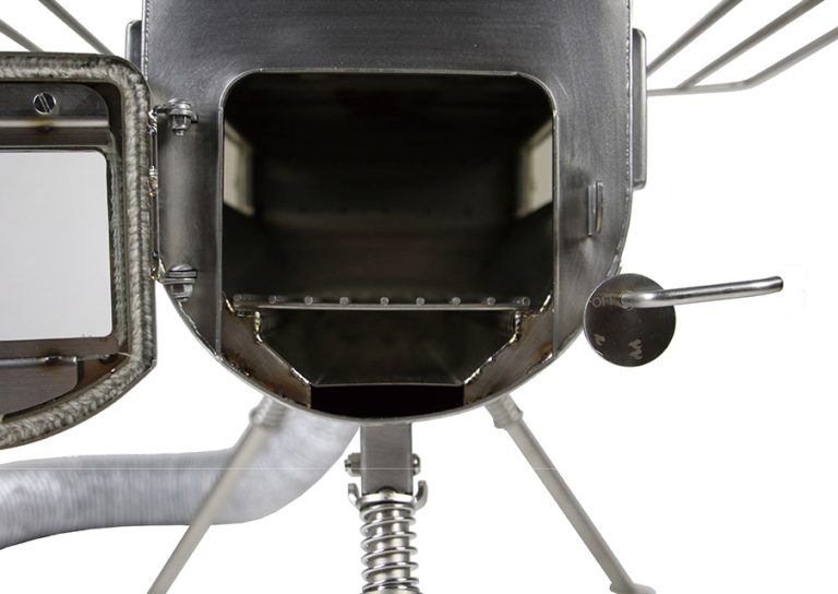 Wood stove side view outside air L（Φ89mm） ケース、外気